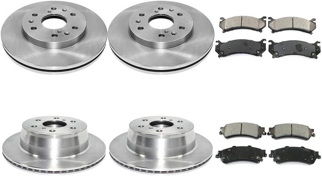 8Pcs Front Brake Pads and Rotors Kit Brakes and Rotors Replacement Brake Pads Semi-Metallic & Brake Rotors fits Chevy Silverado 1500 2007-2007 fits GMC Sierra 1500 2007-2007