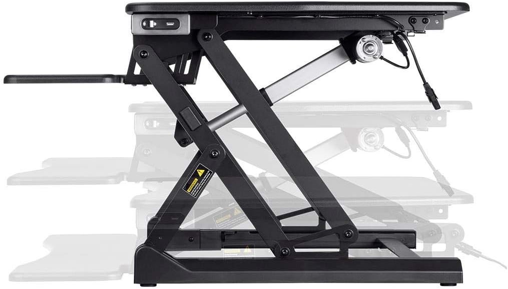 Monoprice Electric Sit-Stand Riser Desk Converter - Height Adjustable 5.9'-18.9', Black - Workstream Collection