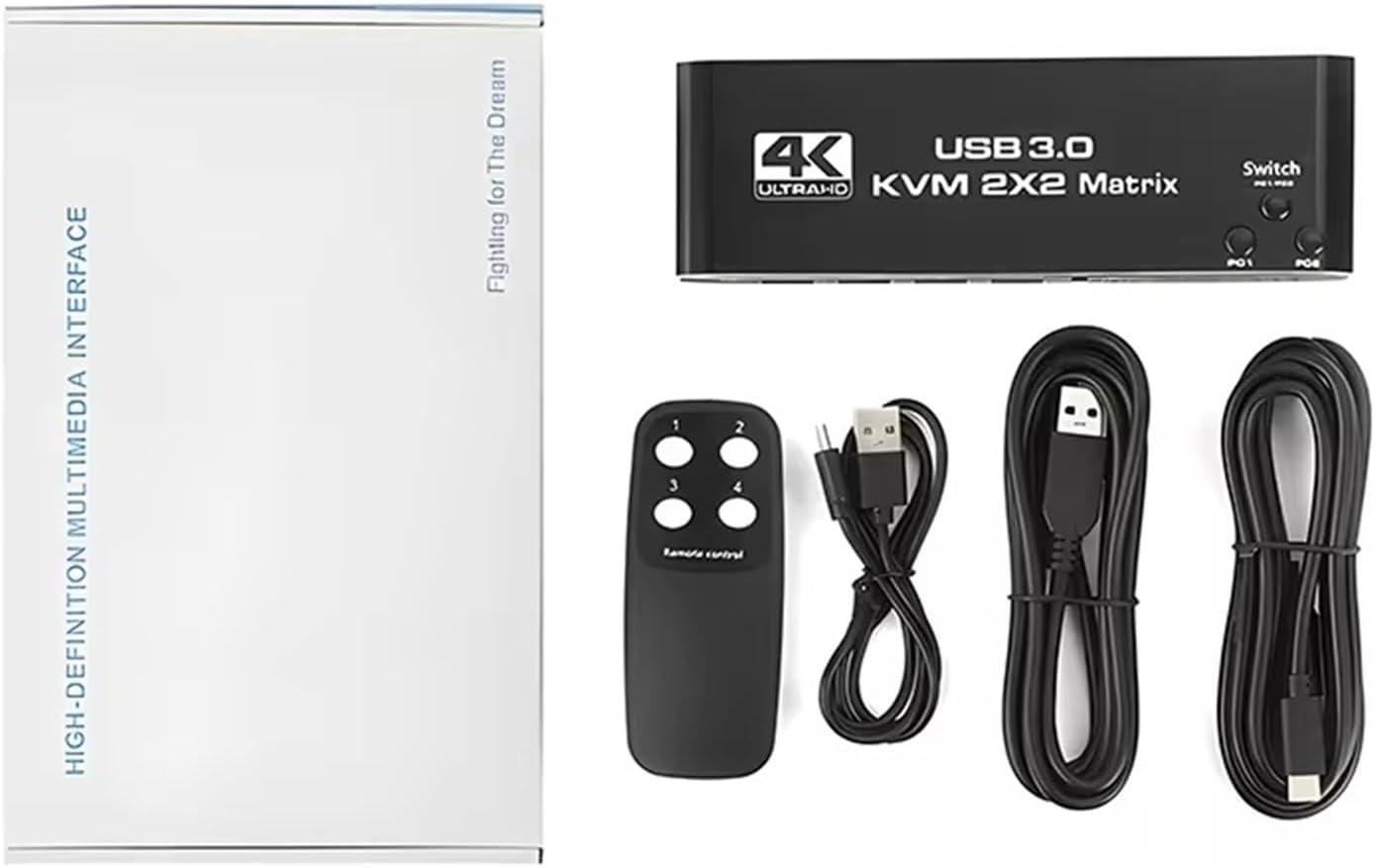 2x2 HDMI KVM Switch Matrix 4K 60Hz Dual Monitor KVM HDMI Extended Display USB KVM Switcher 2 in 2 Out for 2 Computers 2 Monitors