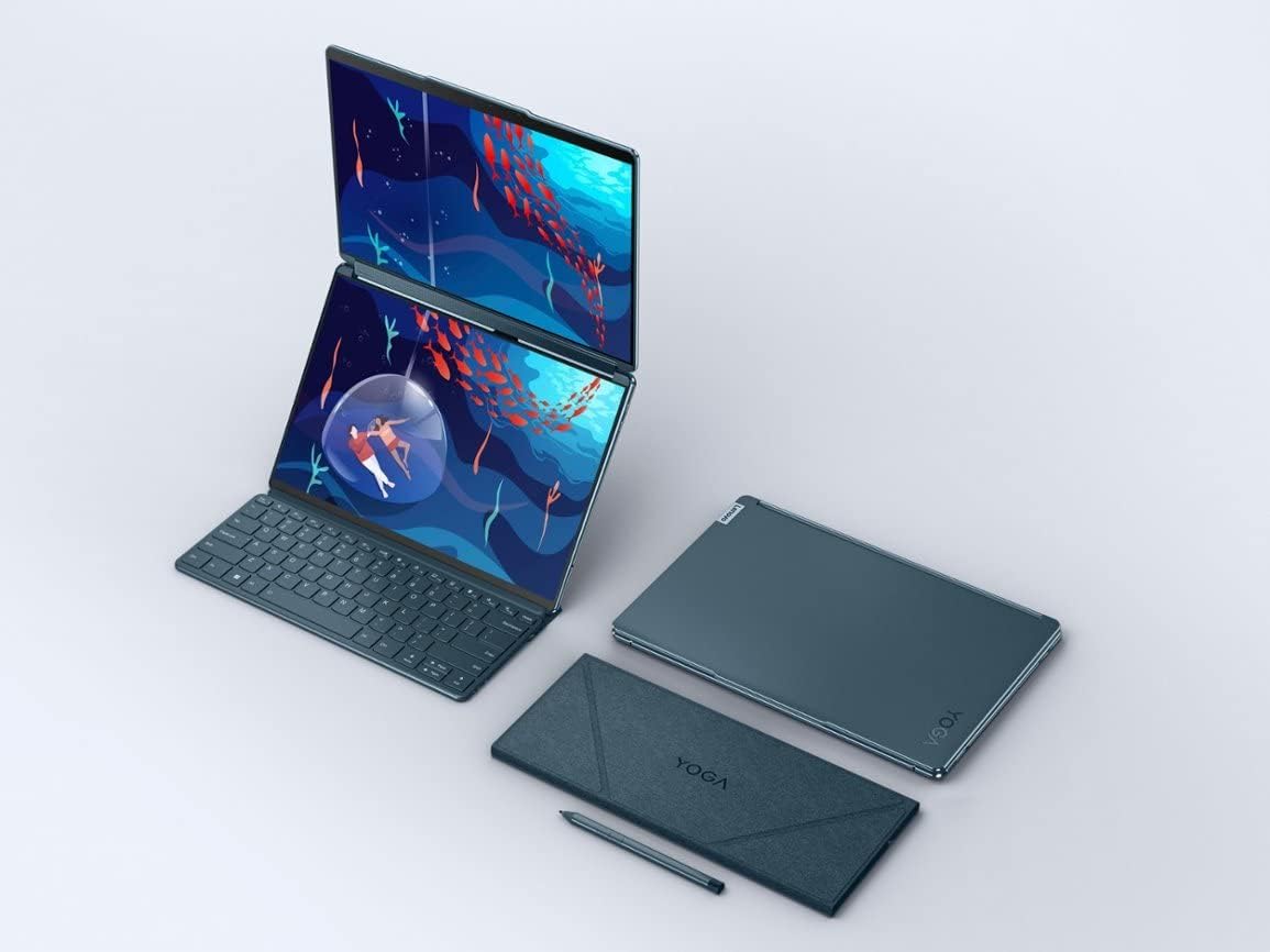 Lenovo Yoga Book 9i 2-in-1 13.3' 2.8K Dual Screen OLED Touch Laptop - Intel Core i7-1355U with 16GB Memory - 512GB SSD - Tidal Teal ((512GB - China Model No Warranty)