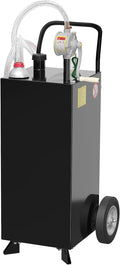 40 Gallon Fuel Caddy, Fuel Transfer Tank with Pump, Gas Storage Tank, Gasoline Diesel Fuel Container for Cars, Lawn Mowers, ATVs, Boats, More, Black