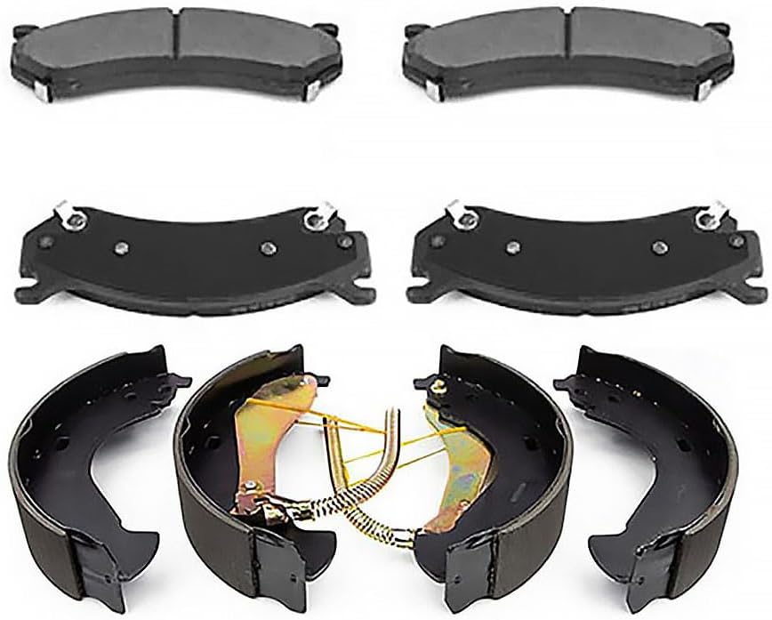 2PCS Ceramic Front Rear Brake Pads Brake Shoes Brake Kit fits Chevy Silverado 1500 Classic 2007-2007 fits GMC Sierra 1500 2005-2006 fits GMC Sierra 1500 Classic 2007-2007