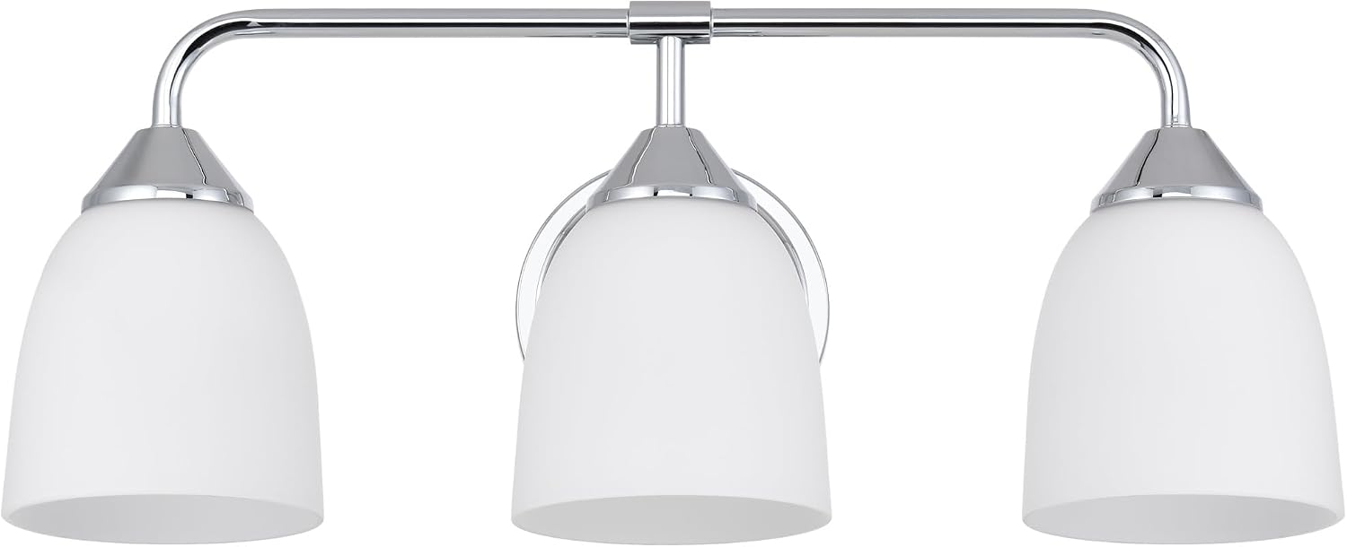 Chrome 3-Light Traditional Bathroom Vanity Light Fixtures Over Mirror, Modern Vanity Lights for Living Room, Standard E26 Base, Chrome
