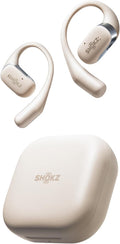 SHOKZ OpenFit-Open-Ear True Wireless Bluetooth Headphones with Microphone,Earbuds with Earhooks,Sweat Resistant,Fast Charging,28HRS Playtime,Compatible with iPhone&Android,Beige,Bluetooth5.2