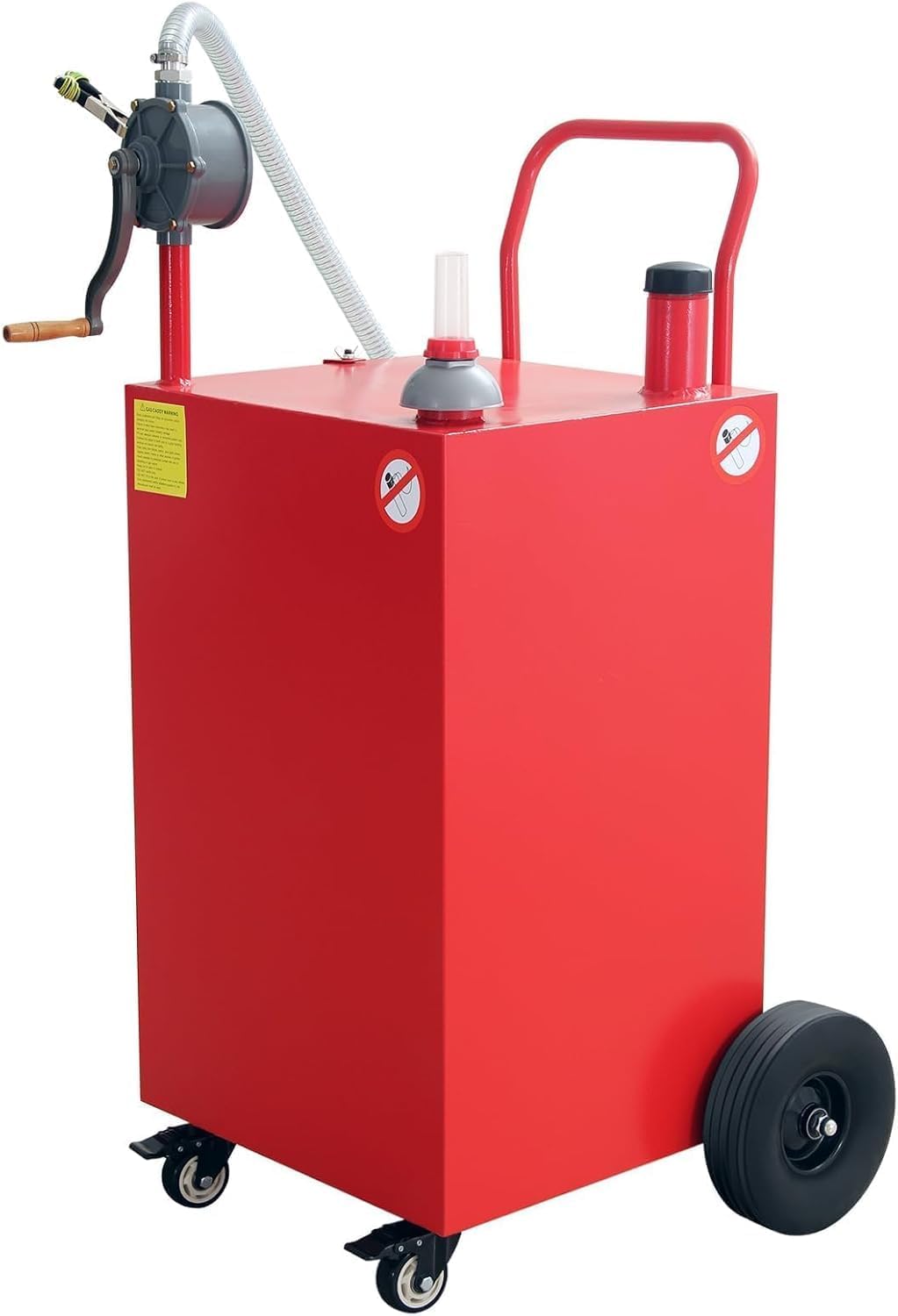 50 Gallon Gas Caddy, Portable Fuel Transfer Storage Tank With 4 Wheels and 2-Way Rotary Pump, Large Diesel Kerosene Can Container for Cars Boat ATV Motorcycle Lawnmower