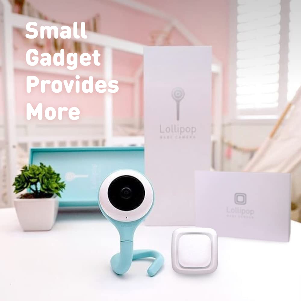 Lollipop Baby Monitor Cotton Candy Color with Camera and Audio | Baby Camera Monitor | True Crying Detection Sleep Tracking | Two Way Talk Back Baby Video Monitor Bundled Baby Sensor