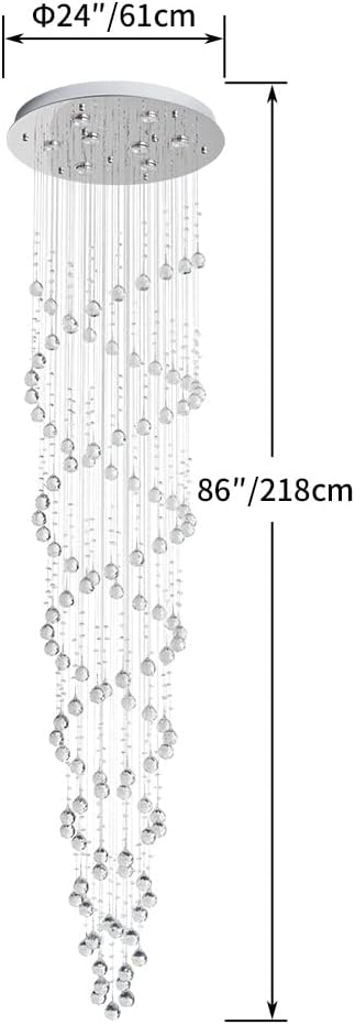 Saint Mossi Modern K9 Crystal Raindrop Chandelier Lighting, Modern Crystal Light Fixture, K9 Crystal Chandeliers, Double Swirl 6 GU10 Bulbs Required