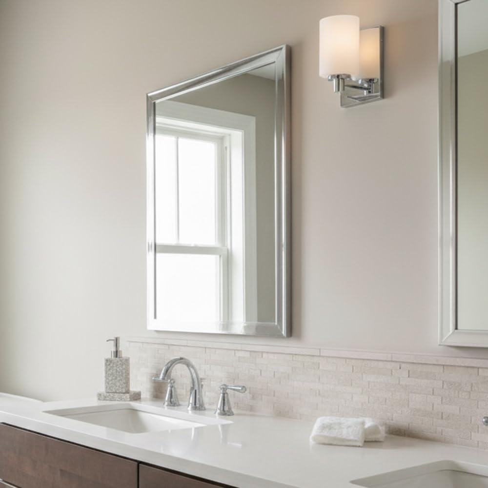 Hinkley Karlie Transitional One Light Bathroom Vanity Fixture, Chrome
