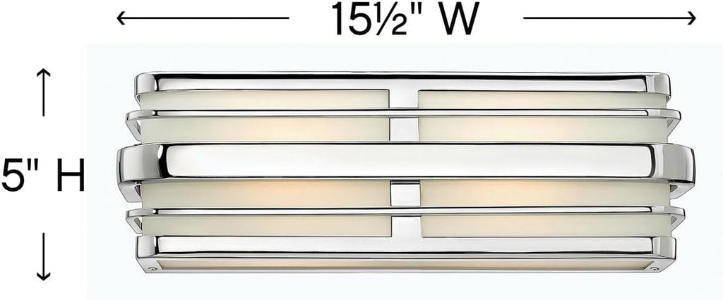 Hinkley Winton Contemporary Modern 15.5' Bathroom Vanity Fixture, Chrome