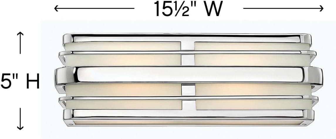 Hinkley Winton Contemporary Modern 15.5' Bathroom Vanity Fixture, Chrome