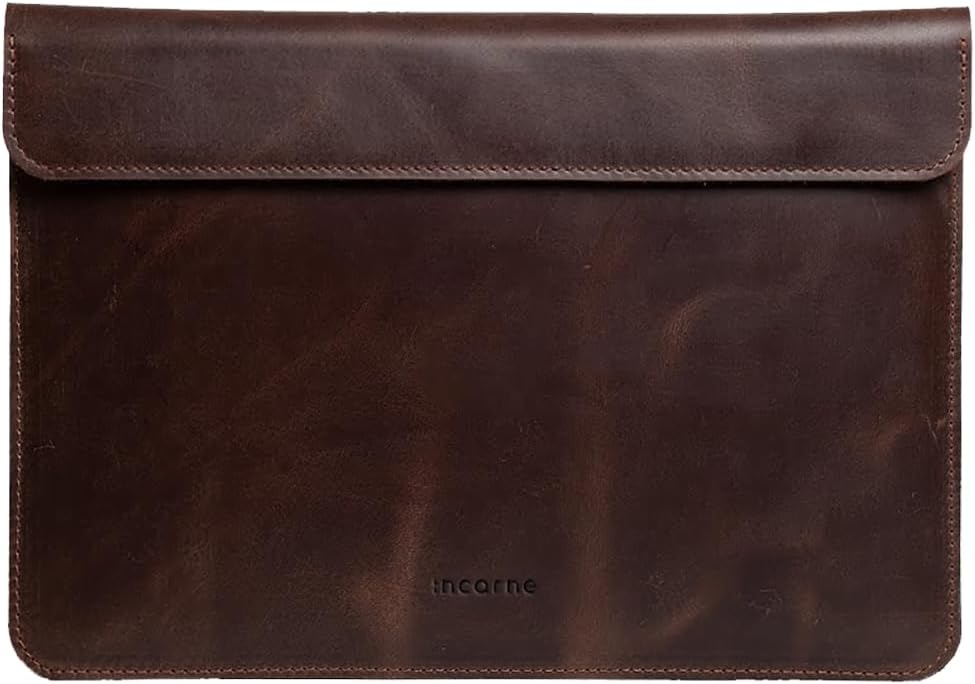 Leather Laptop Case Made for MacBook Pro M4 14 inch Sleeve - Brown PC Case Compatible with MacBook Pro 14' M1 M2 M3 M4 Max A2442 A2779 A2992 A2918 A3402 2023 2024 2025 Genuine Vintage Leather, Brown
