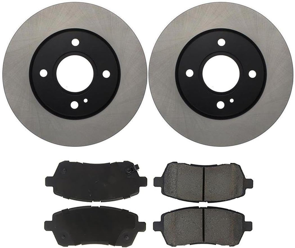 Brakes and Rotors, set of 6 Front Brake Pads and Rotors Kit fits Ford Fiesta 1.6L 2011 2012 2013 2014 2015 2016 2017 2018 2019, fits Ford Fiesta 1.0L 2014