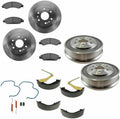 Ren Tsui Semi Metallic Brake Pads Shoes Rotor Drum Kit W/Hardware for Chevy for Silverado 1500 2007-2008,for GMC for Sierra 1500 2007-2008 Truck Front Rear Left Right 6 Lug-Wheel Lug Count RXC1186