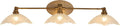 Vintage Bathroom Vanity Light Fixture, 3 Light Bathroom Vanity Light Length 33.85 inches Antique Brass with Crystal Glass Shade Antique Brass Vanity (E12 Bulb, Bulb not Included)