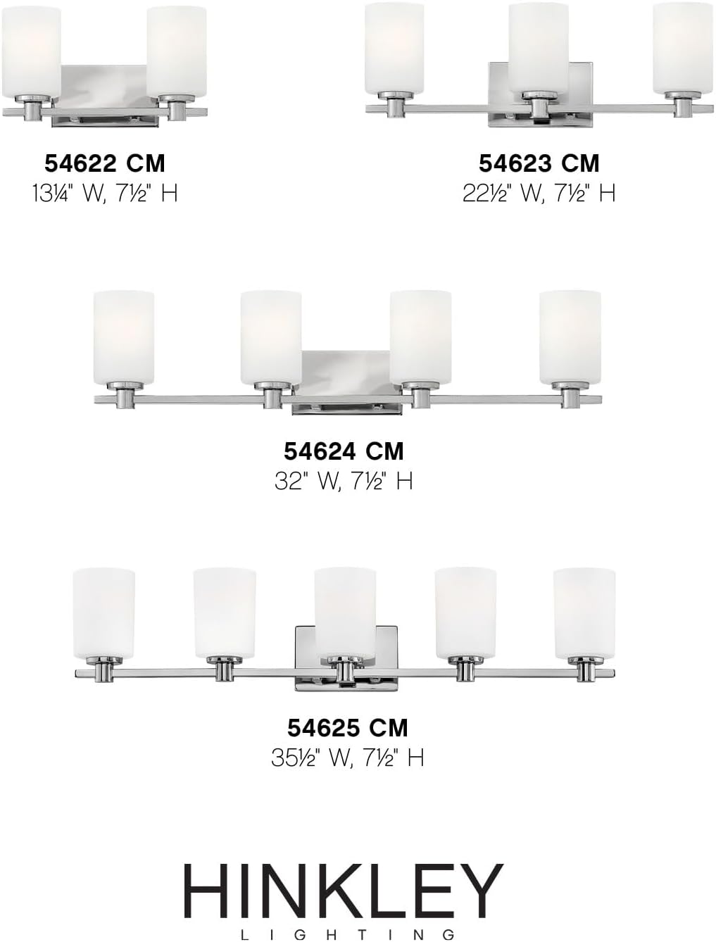 Hinkley Karlie Transitional Two Light Bathroom Vanity Fixture, Chrome