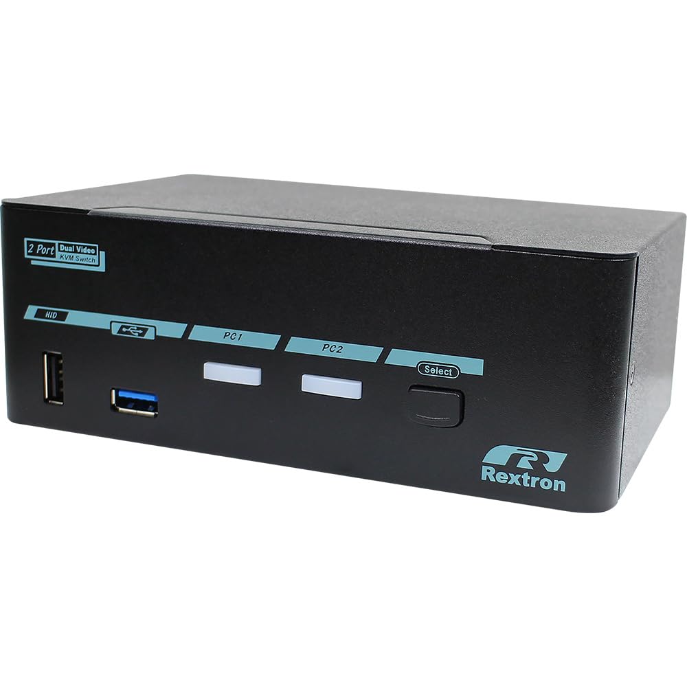 Hybrid KVM Switch for 2 Computers 2 Monitors with Displayport 1.2 & USB-C, Up to 8K@60Hz Resolution, USB 3.2 Gen, Auto EDID, Support HDCP 2.2/1.4, 20V PD Charging, CAHBP-P3122-13