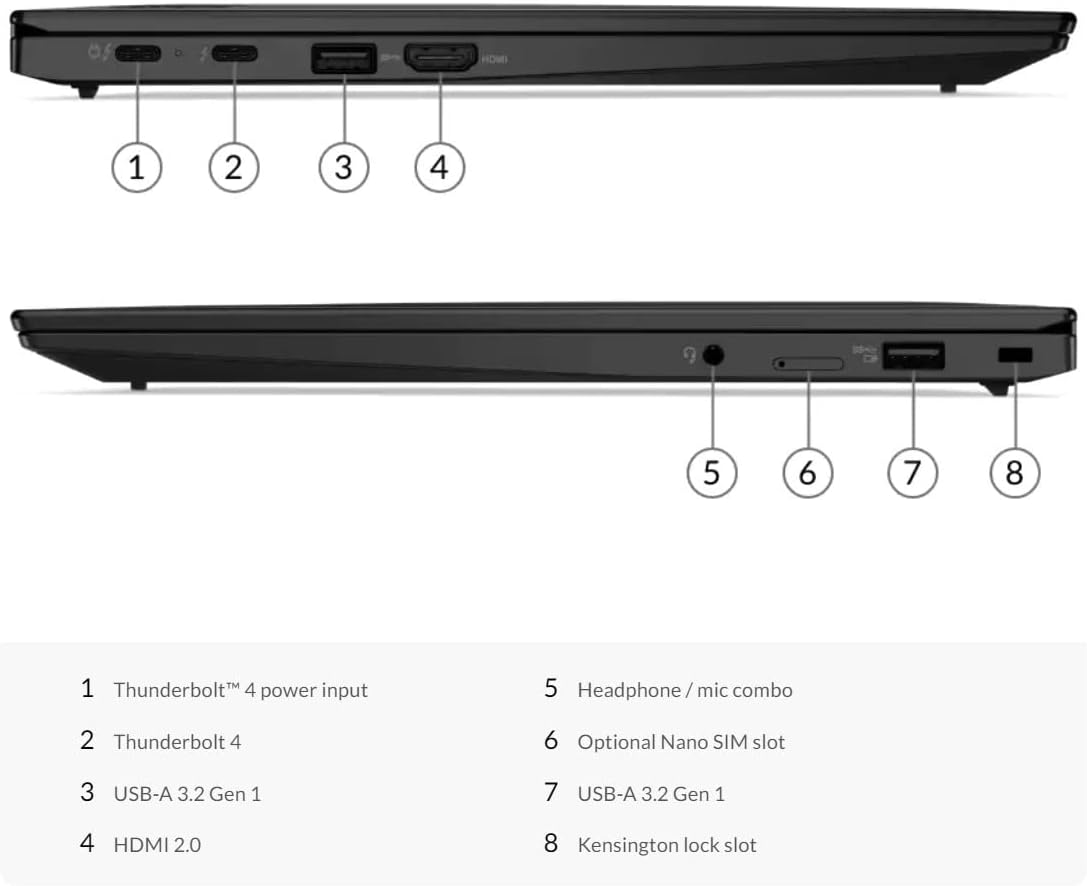 Lenovo ThinkPad X1 Carbon Gen 9 Laptop with Intel i7-1185G7 vPro Processor, 14' WUXGA 100%sRGB Non-Touch Display, 32GB RAM, 1TB SSD, 4G LTE Mobile Broadband WWAN with eSIM, Win11 Pro, and 3YR Warranty