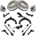 Kit Brake Pads Rotors Tie Rods Control Arms Bearings for Chevy for Silverado 3500 Classic 6.0L/6.6L/8.1L 2007 202-9147