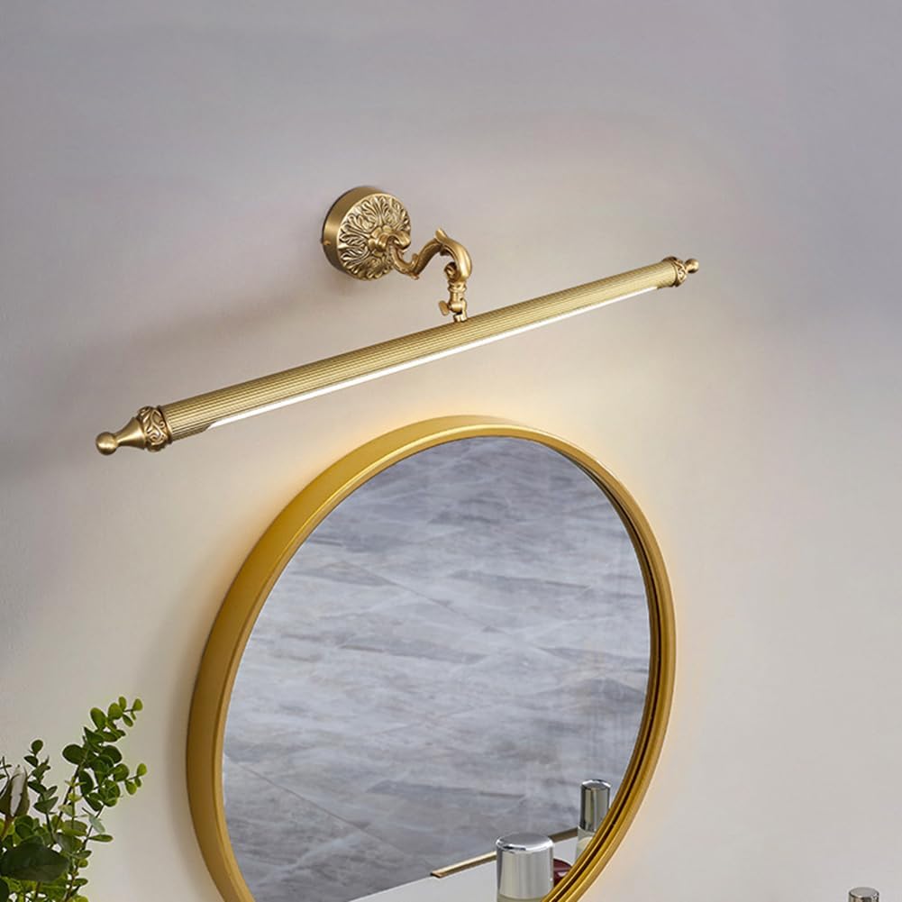 Aiwen LED Vanity Light Fixture 12W 27.95 inch Bath Vanity Lights with PC Lamp Shade Retro Artwork Picture Lighs Wall Sconces for Dressing Bathroom Lighting 3 Color Temperature