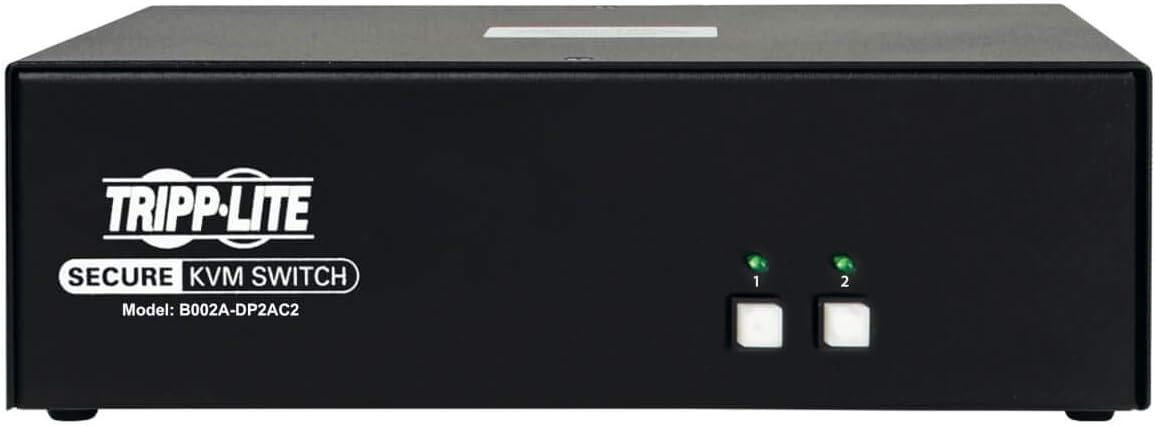 Tripp Lite Secure KVM Switch 2-Port Dual-Monitor DisplayPort 4K NIAP CAC (B002A-DP2AC2)