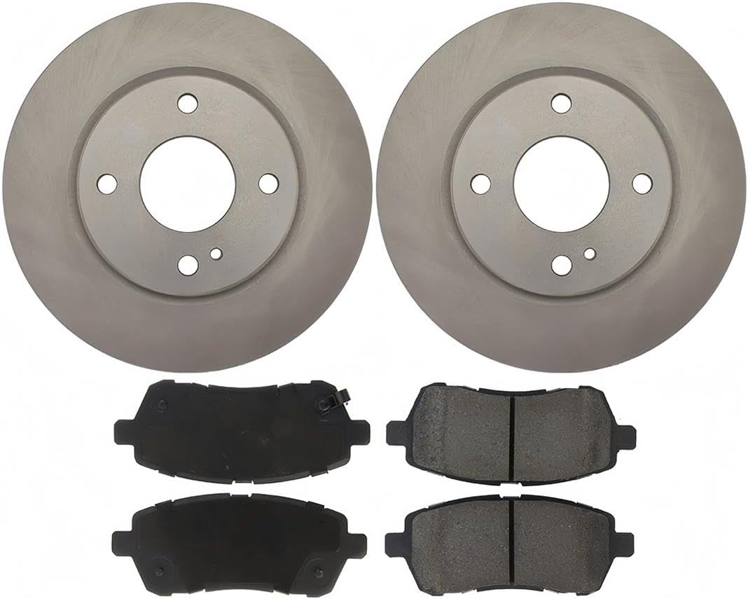 set of 6 Brakes and Rotors Kit Front Brake Pads and Rotors Kit fits Ford Fiesta 1.6L 2011 2012 2013 2014 2015 2016 2017 2018 2019, fits Ford Fiesta 1.0L 2014 2015 2016 2017