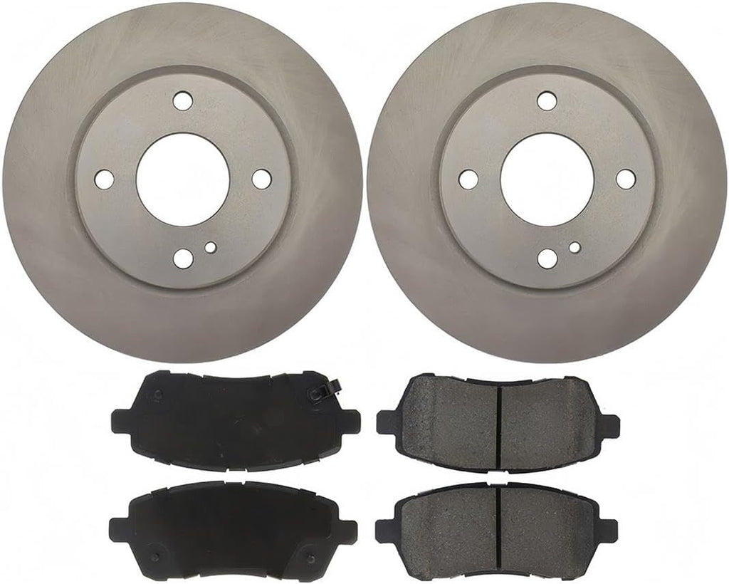 Front Brake Pad and Rotor Kit Replacement fits Ford Fiesta 1.6L 2011 2012 2013 2014 2015 2016 2017 2018 2019, fits Fiesta 1.0L 2014 2015 2016 2017 Front Brake Kit, Pack of 1