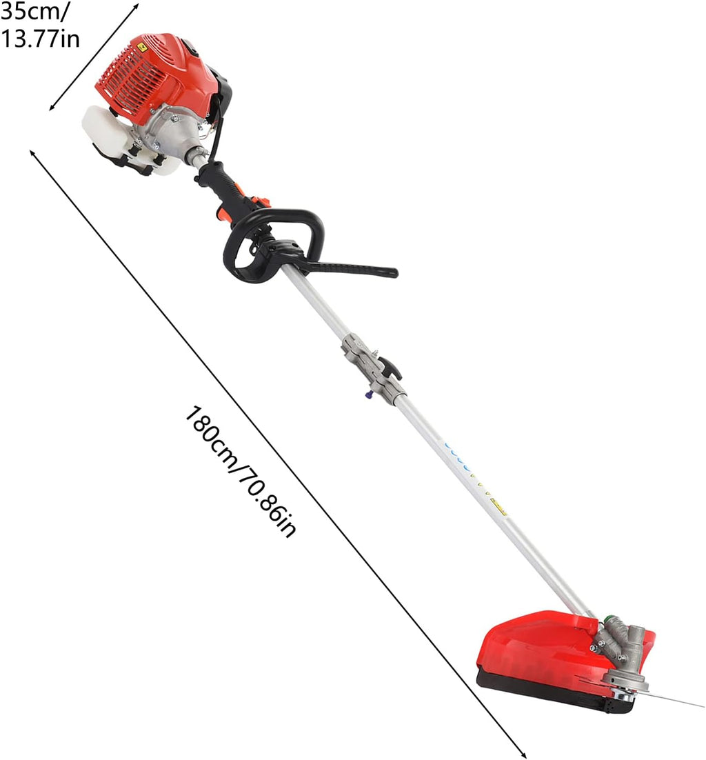52CC 2-Stroke Gas Weed Eater/Brush Cutter,5 in 1 Gas String Trimmer, Maximum Power/Speed - 2.3KW/8500rpm & Multi Functional Gas Weed Wacker for Yard & Garden