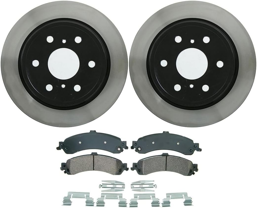 Pack of 4 Rear Brake Pads and Rotors Kit Automotive Replacement Brake Kits for Chevy Silverado 1500 Classic 2007-2007 for GMC Sierra 1500 2007-2007 for GMC Sierra 1500 Classic 2007-2007