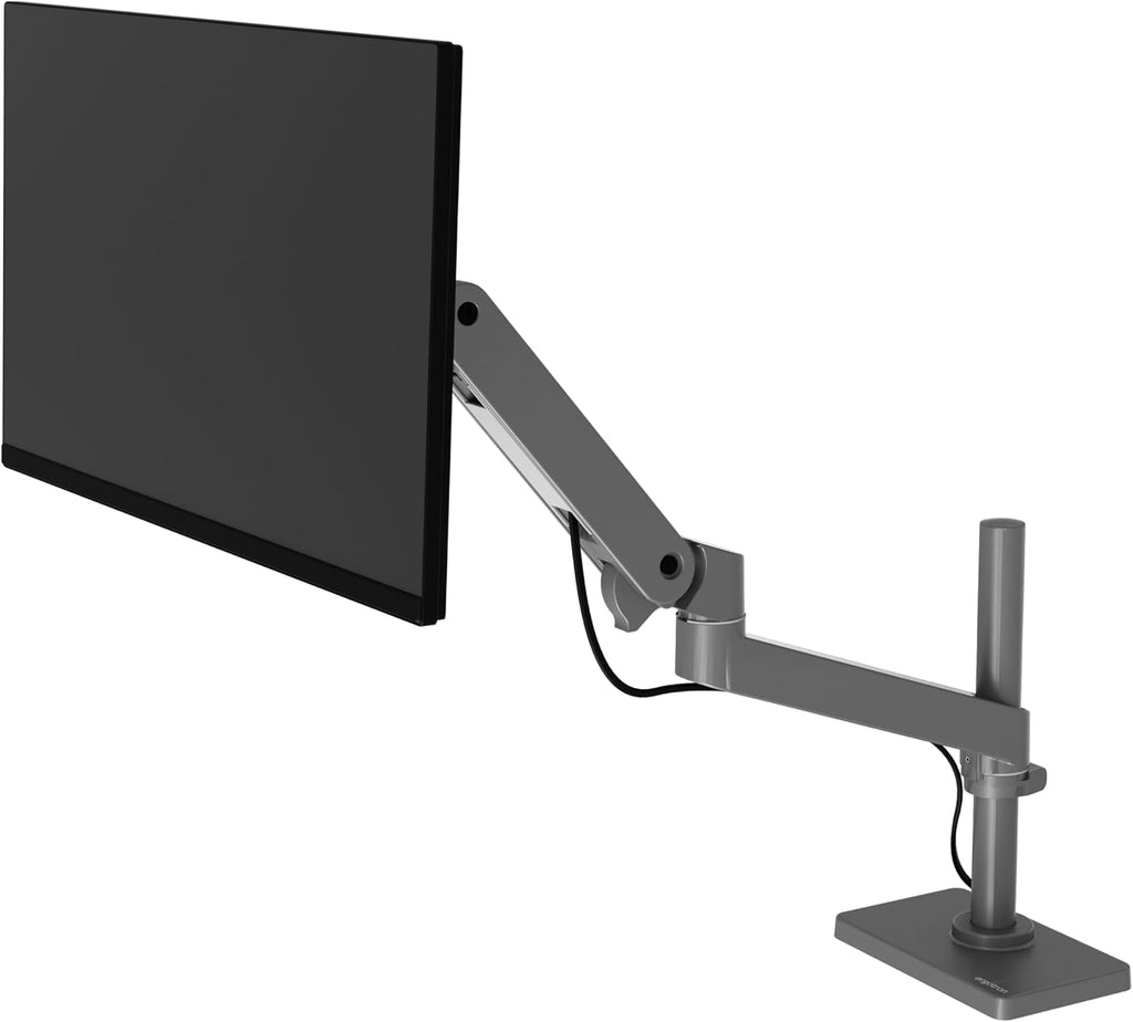 Ergotron – Upgraded LX Pro Premium Monitor Arm, Single Monitor Desk Mount – fits Flat Curved Ultrawide Computer Monitors up to 34 Inches, 4 to 22 lbs, VESA 75x75mm or 100x100mm – Tall Pole, Dark Grey