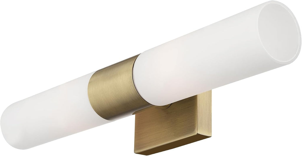Livex Lighting, 10102-01, Aero, ADA Bath Vanity, 2 Light, Antique Brass