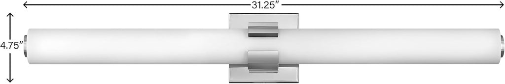 Hinkley Aiden Collection 31.25' Integrated LED 53W Bathroom Vanity Light Fixture, Chrome
