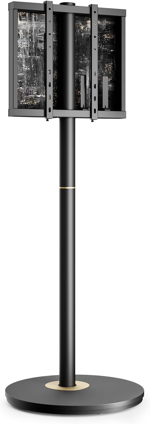 FITUEYES Design Mobile Rolling TV Cart for 32-65 Inches Television, Modern Corner TV Floor Stand on Wheels Fits Max VESA 400x400mm, V2 Portable Smart Television Cart, Black, Master Series