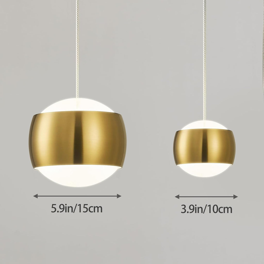 Modern Gold LED Dimmable Pendant Light fixtures,6″ Island Pendant Lighting for Kitchen Island Dinning Room,Bedroom,Bar, Kitchen Island Ceiling Hanging Light Fixtures(gold-1-Pack)
