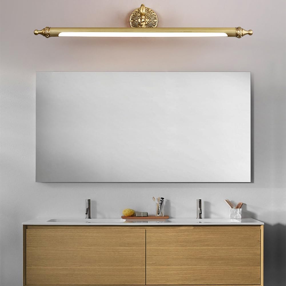 Aiwen LED Vanity Light Fixture 12W 27.95 inch Bath Vanity Lights with PC Lamp Shade Retro Artwork Picture Lighs Wall Sconces for Dressing Bathroom Lighting 3 Color Temperature