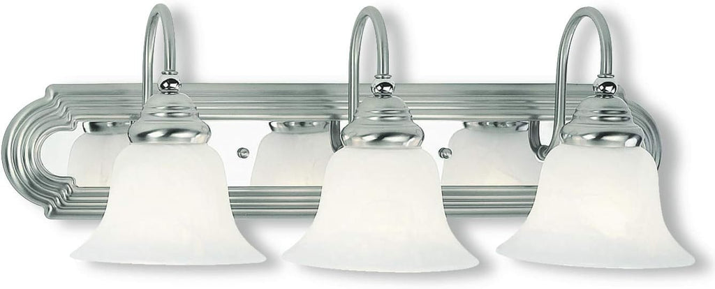 Livex Lighting 1003-95 Belmont 3-Light Bath Light, Brushed Nickel with Chrome