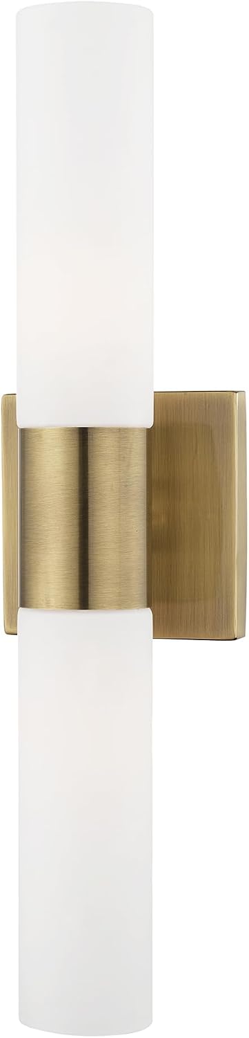 Livex Lighting, 10102-01, Aero, ADA Bath Vanity, 2 Light, Antique Brass