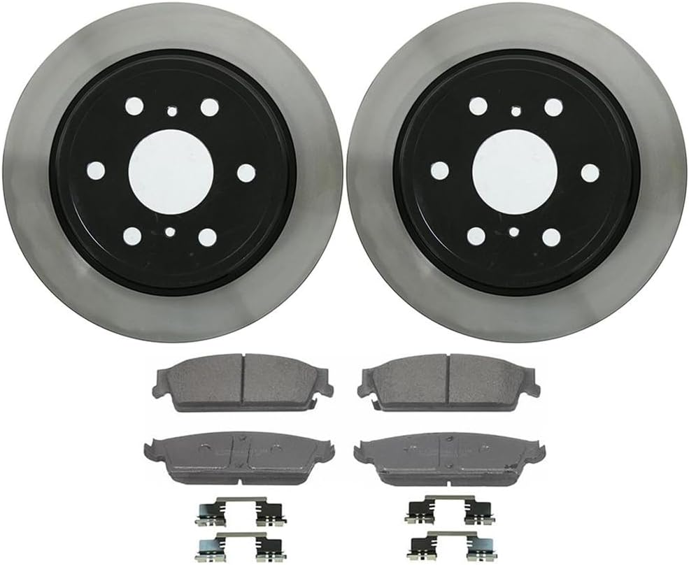 Pack of 4 Rear Brake Pads and Rotors Kit Automotive Replacement Brake Kits for Chevy Silverado 1500 2008-2013 for Chevrolet Suburban 1500 2007-2013 for Chevy Suburban 1500 2007-2013