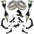 GGDZTMNB Kit Brake Pads Rotors Tie Rods Control Arms Axles for Chevy for Silverado 1500HD/3500 Classic 2007,for GMC for Sierra 1500HD/3500 Classic 2007 202-11241