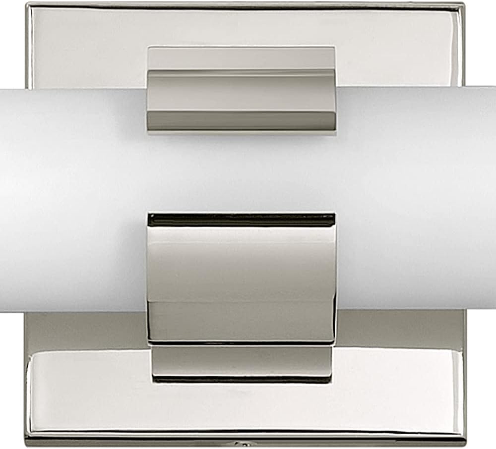 Hinkley Aiden 22.75' Integrated LED Bath Vanity Bar, Modern Baton Style, Etched White Glass, Mount Vertically or Horizontally, Polished Nickel Finish