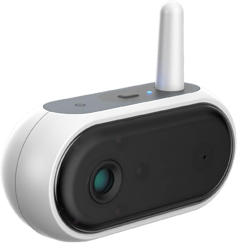 Tiny Traveler Add-On Ai Baby Car Camera – 1080P HD, Night Vision, 1000Ft Long Range, Night Light, Lullabies, Easy Install for Twins, 2 Kids, or Pets (Monitor Not Included)