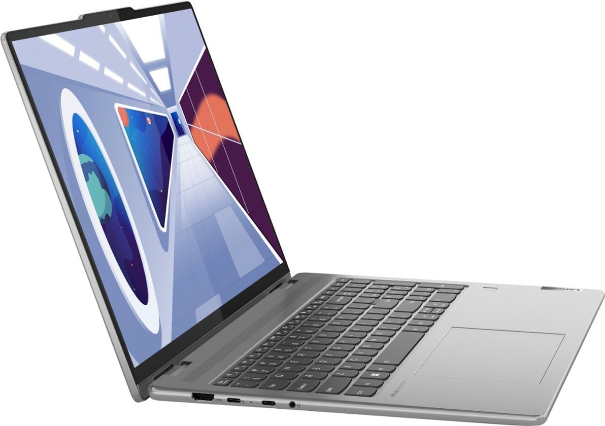 Lenovo Yoga 7 16' WUXGA 2 in 1 Touch Screen Laptop | AMD Ryzen 5 7535U | AMD Radeon 660M Graphics | 8GB RAM DDR5| 512GB SSD | Backlit | Fingerprint | Windows 11 Home | Bundle with Stylus Pen, Grey