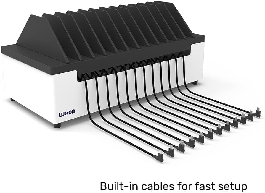 Luxor 12-Port USB Type-C Charging Station, 45W Fast Charging, Pre-Wired Power Hub, Multi-Device USB-C Charger for Laptops, Tablets, Phones – Ideal for Classrooms, Offices, and Shared Spaces