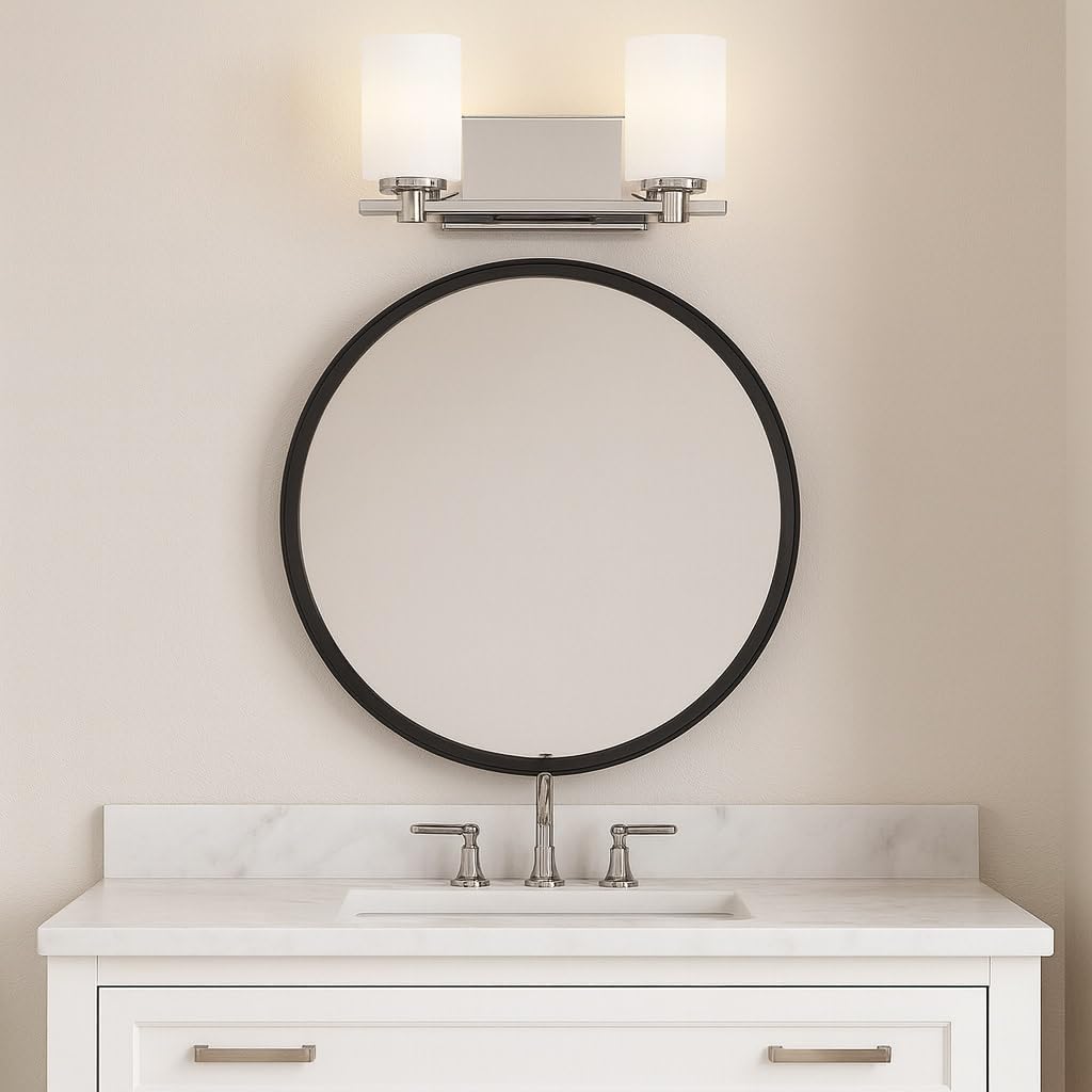 Hinkley Karlie Transitional Two Light Bathroom Vanity Fixture, Chrome