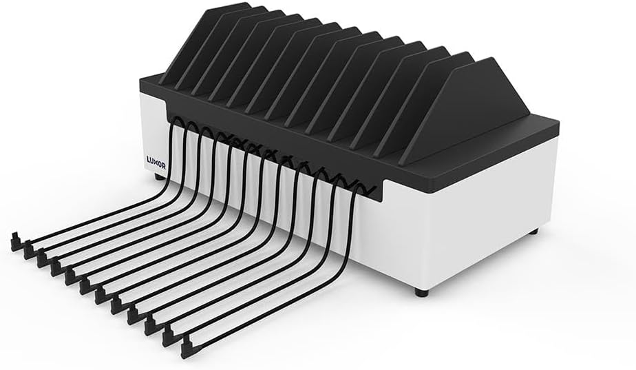 Luxor 12-Port USB Type-C Charging Station, 45W Fast Charging, Pre-Wired Power Hub, Multi-Device USB-C Charger for Laptops, Tablets, Phones – Ideal for Classrooms, Offices, and Shared Spaces