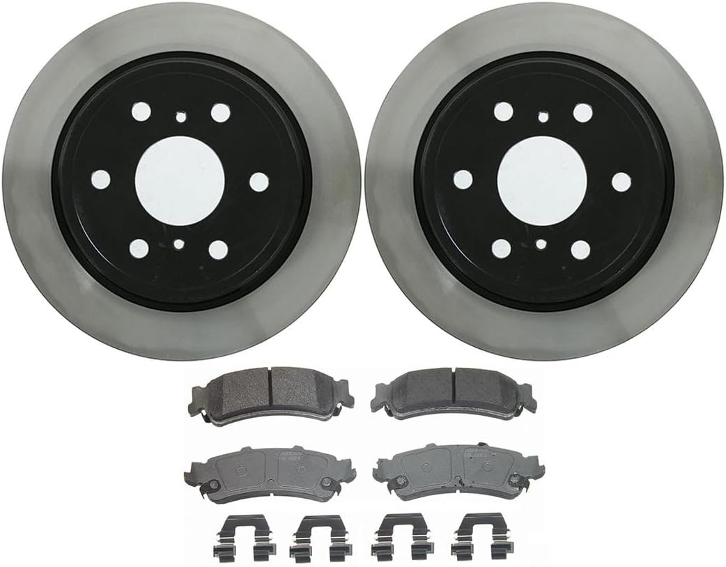 Pack of 4 Rear Brake Pads and Rotors Kit Automotive Replacement Brake Kits for Chevy Silverado 1500 Classic 2007-2007 for GMC Sierra 1500 Classic 2007-2007