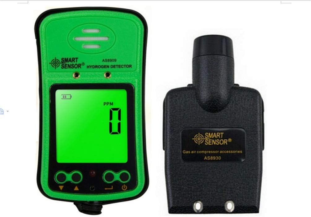 Portable H2 Gas Detector 0~1000ppm LCD Display Rechargeable Li-Battery Powered Alarmable Handheld Digital Hydrogen Gas Monitor Meter Tester Analyzer with Sampling Pump