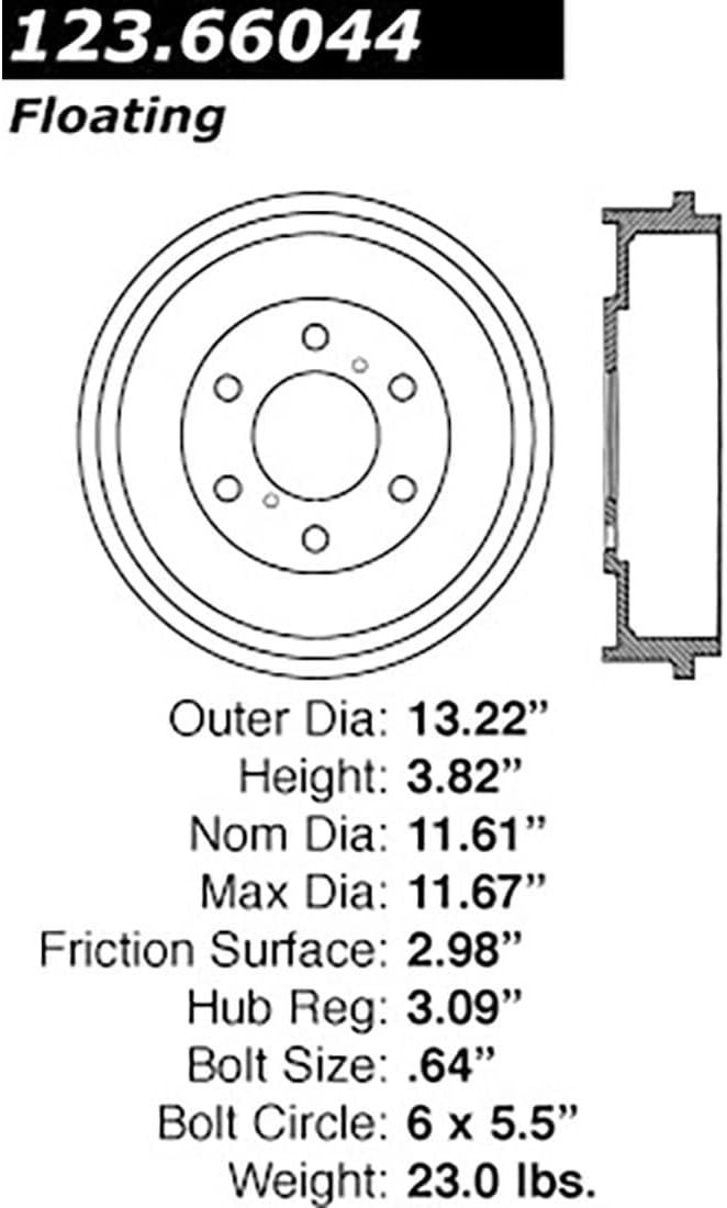 Brake Drum, 1PC Rear Drum Brakes Automotive Replacement Brake Drums for Chevrolet Silverado 1500 2005-2008 for Chevy Silverado 1500 2005-2008 for Chevrolet Silverado 1500 Classic 2007-2007