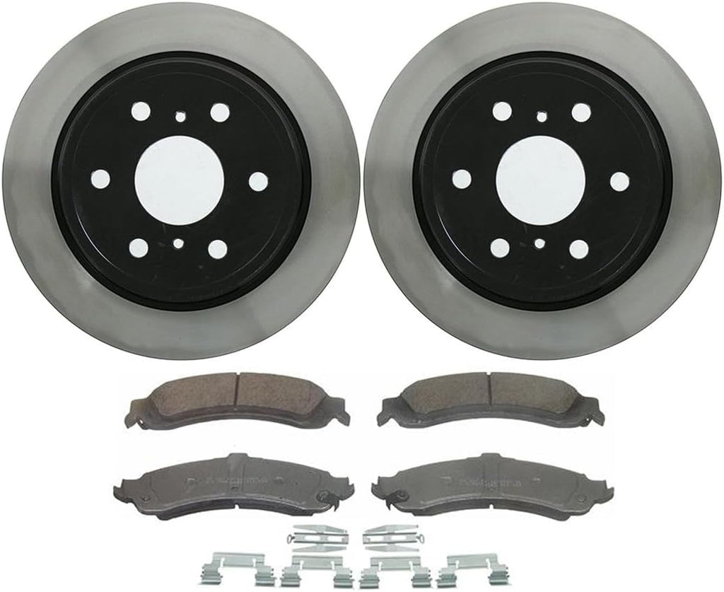 Pack of 4 Rear Brake Pads and Rotors Kit Automotive Replacement Brake Kits for Chevrolet Silverado 1500 2007-2007 for Chevy Silverado 1500 2007-2007