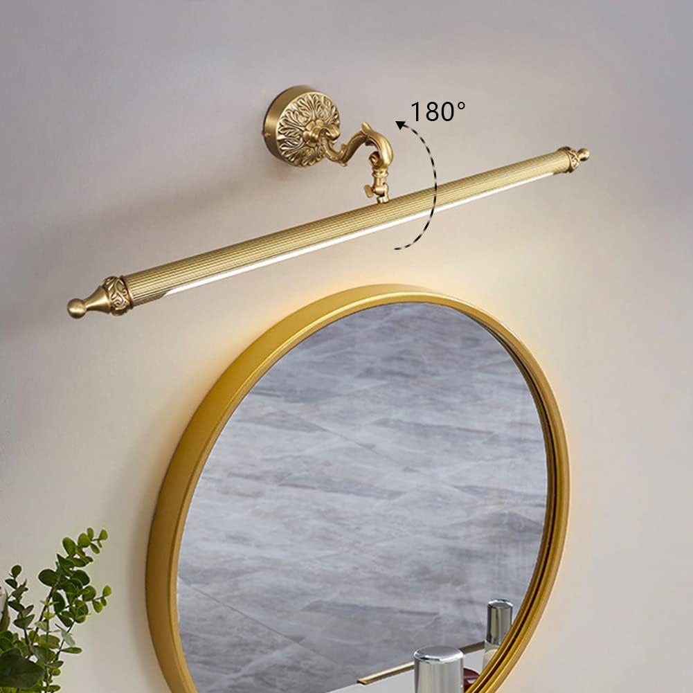 Aiwen LED Vanity Light Fixture 9W 22.04 inch Bath Vanity Lights with PC Lamp Shade Retro Artwork Picture Lighs Wall Sconces for Dressing Bathroom Lighting 3 Color Temperature