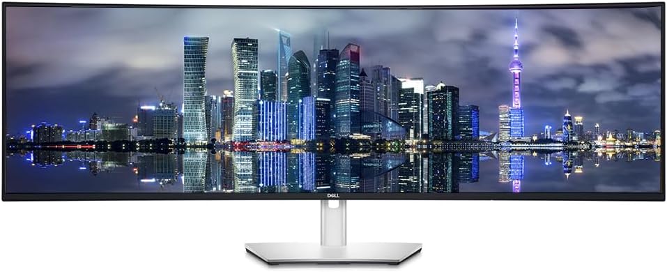 Dell U4924DW Curved 49-inch 1440P 5K Dual Quad HD 60Hz 5ms UltraSharp Monitor, Full Dock, IPS, HDMI, DisplayPort, USB Hub, USB-C, Ethernet, Speakers and Desk Mount Monitor Stand (Renewed)